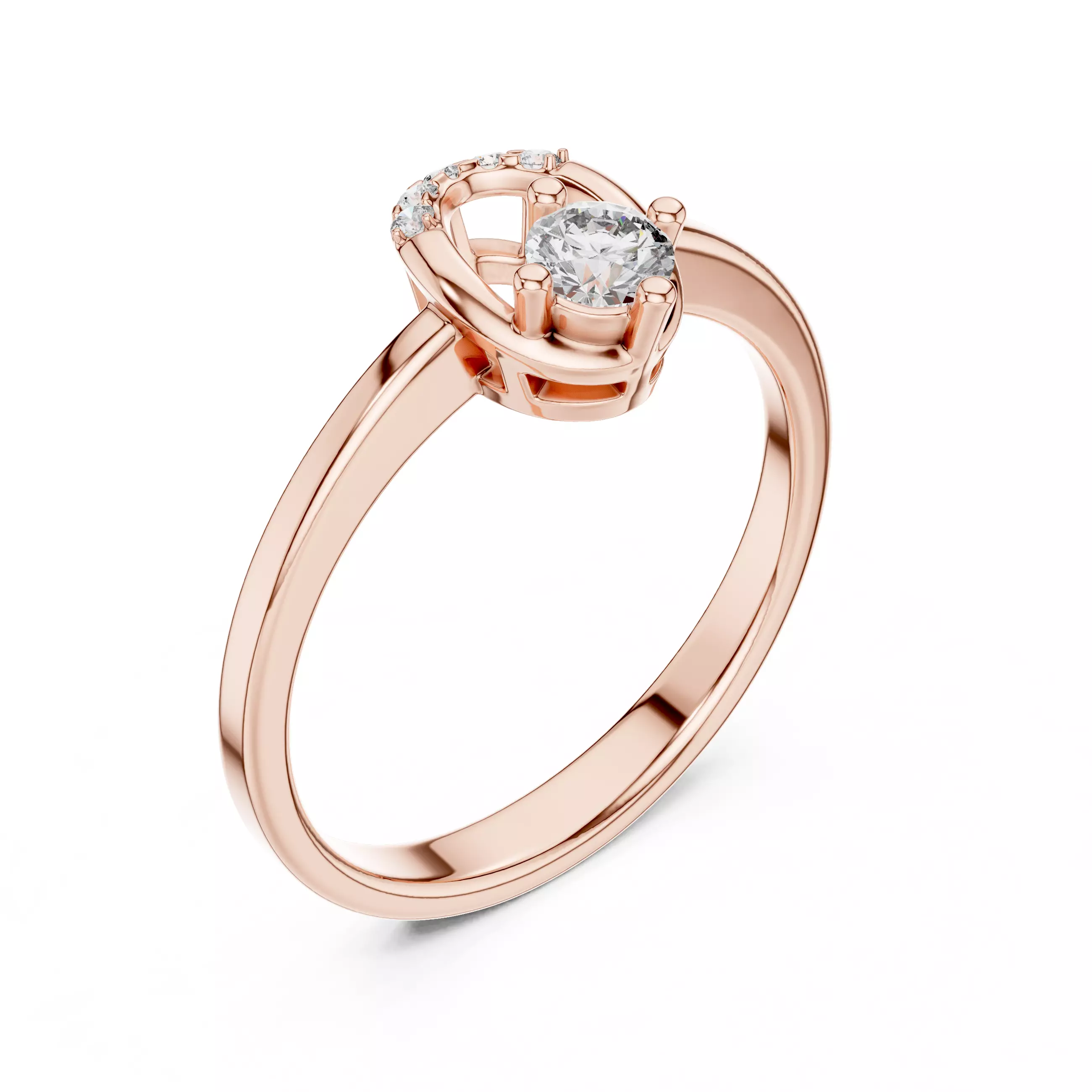 Light Solitaire Ring 3dm stl renders animation videos details 3D print model_4