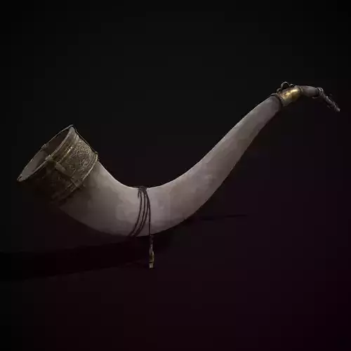 Vintage War Horn Low-poly 3D model