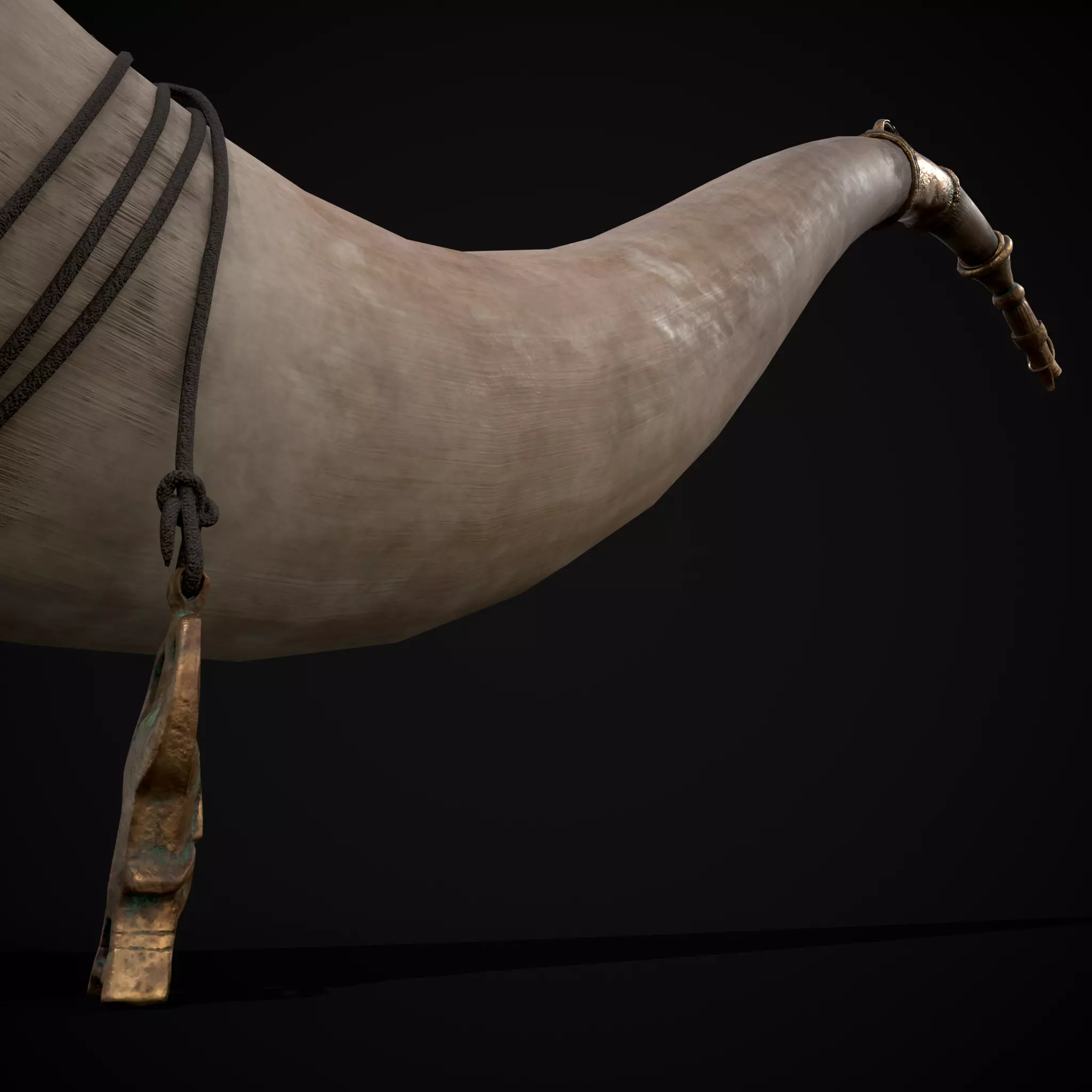 Vintage War Horn Low-poly 3D model_17