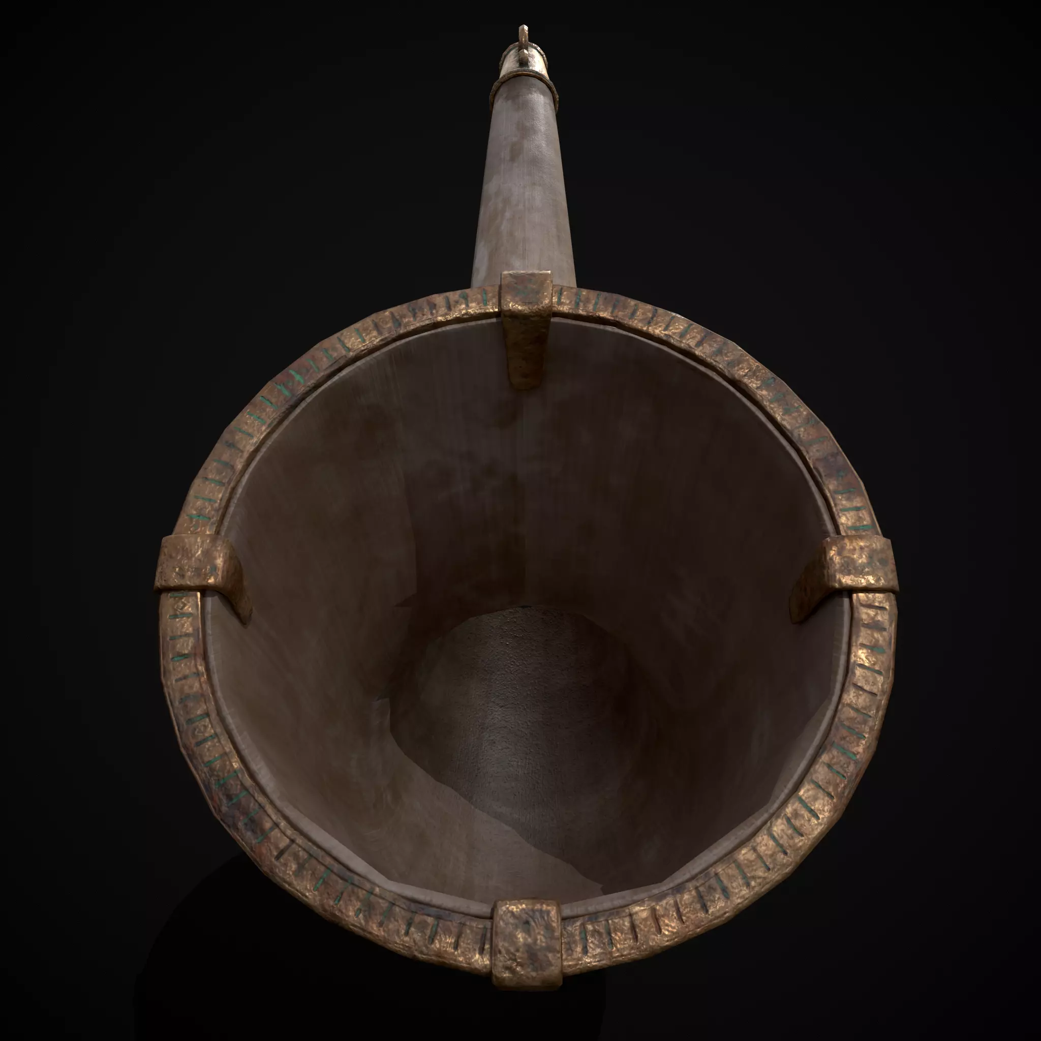 Vintage War Horn Low-poly 3D model_21