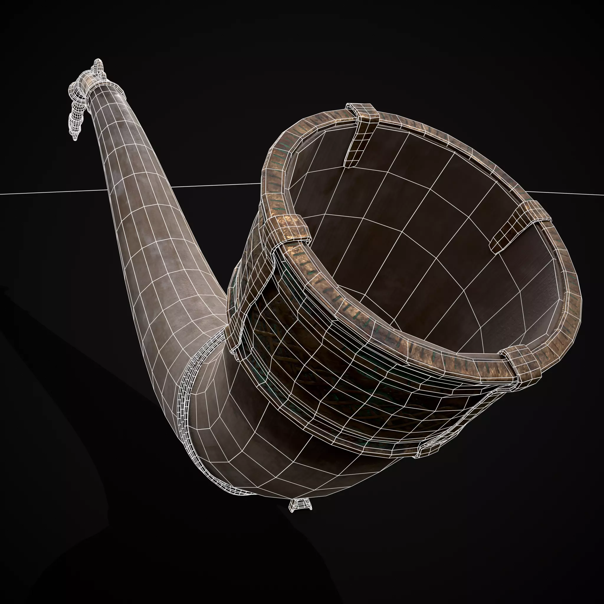 Vintage War Horn Low-poly 3D model_24