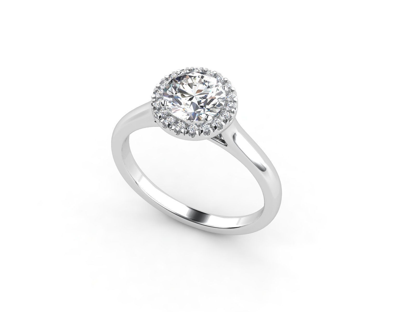 ZLSE01 oval halo engagement ring 3D print model_1