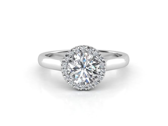 ZLSE01 oval halo engagement ring 3D print model
