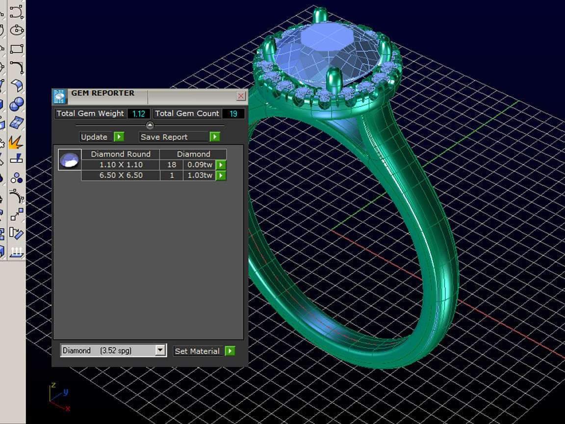 ZLSE01 oval halo engagement ring 3D print model_4