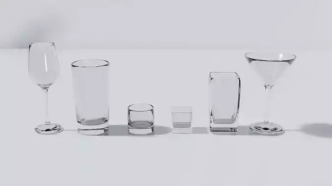 Set of Transparent Glass Models