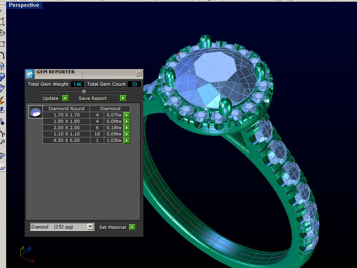 ZLSE02 halo diamond engagement ring 3D print model_4