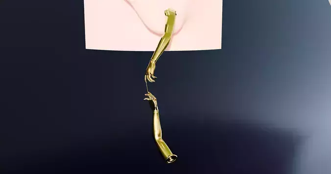  separating hands gold earring 