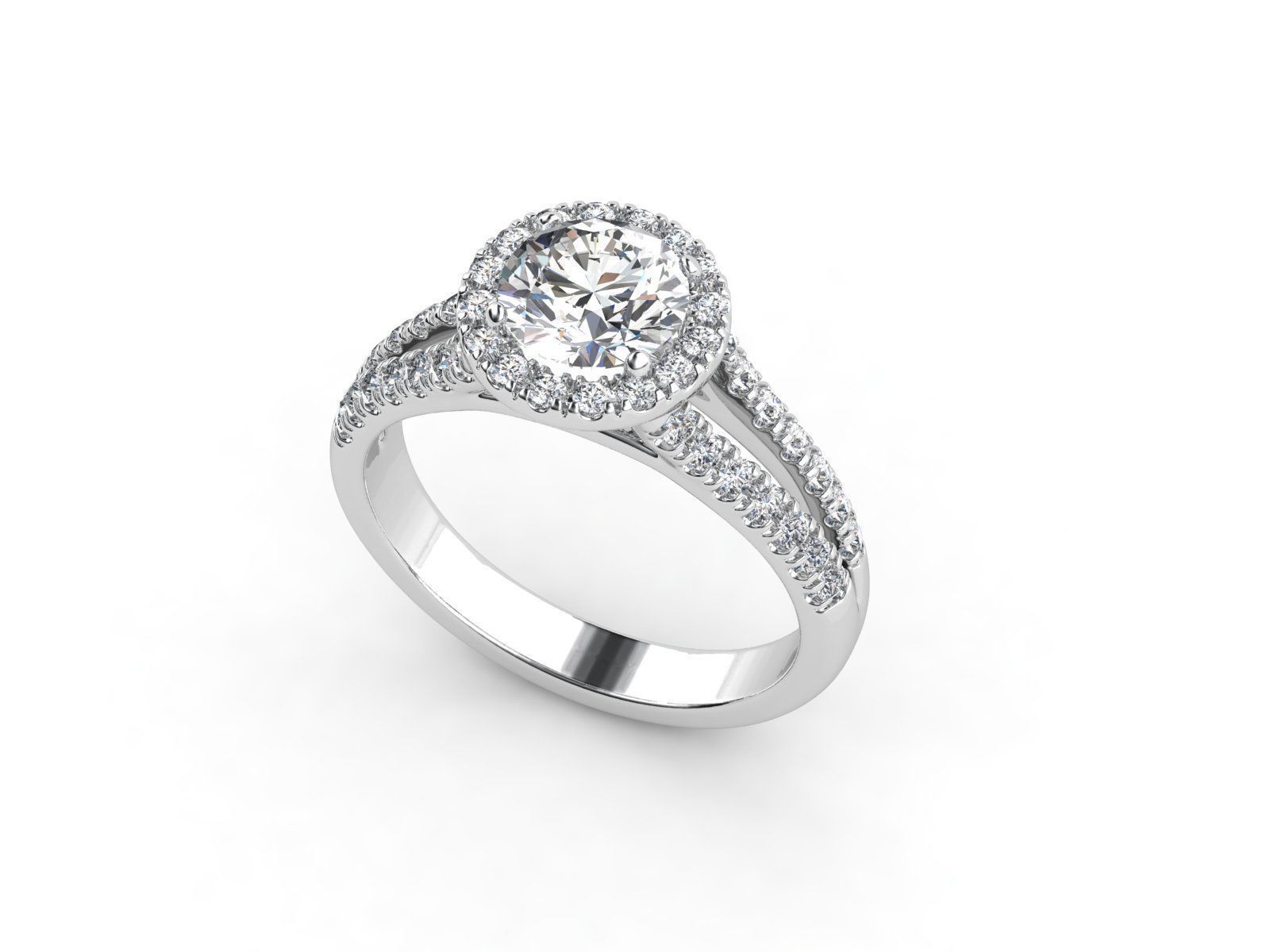 ZLSE03 oval halo engagement ring 3D print model_2