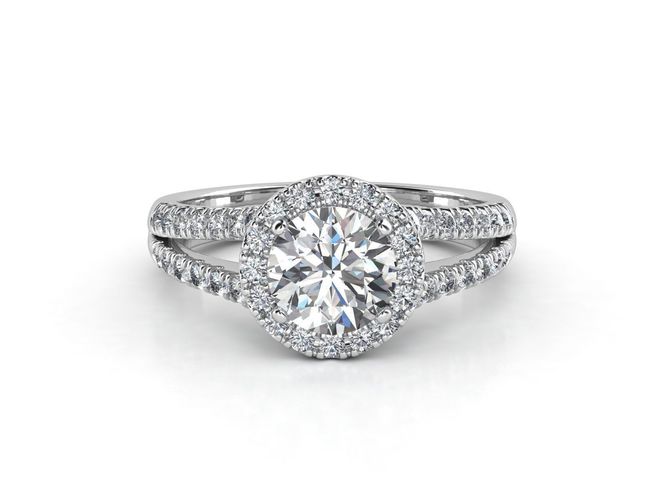 ZLSE03 oval halo engagement ring 3D print model