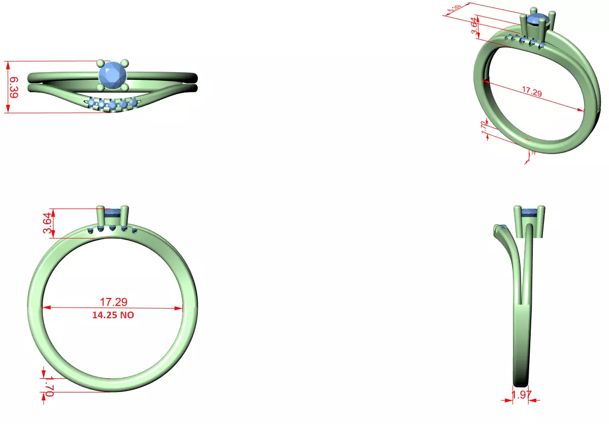 Light Solitaire Ring 3dm stl renders animation videos details 3D print model_1