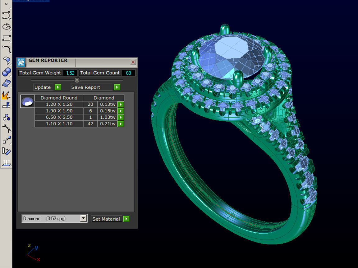 ZLSE04 oval diamond halo engagement ring 3D print model_4