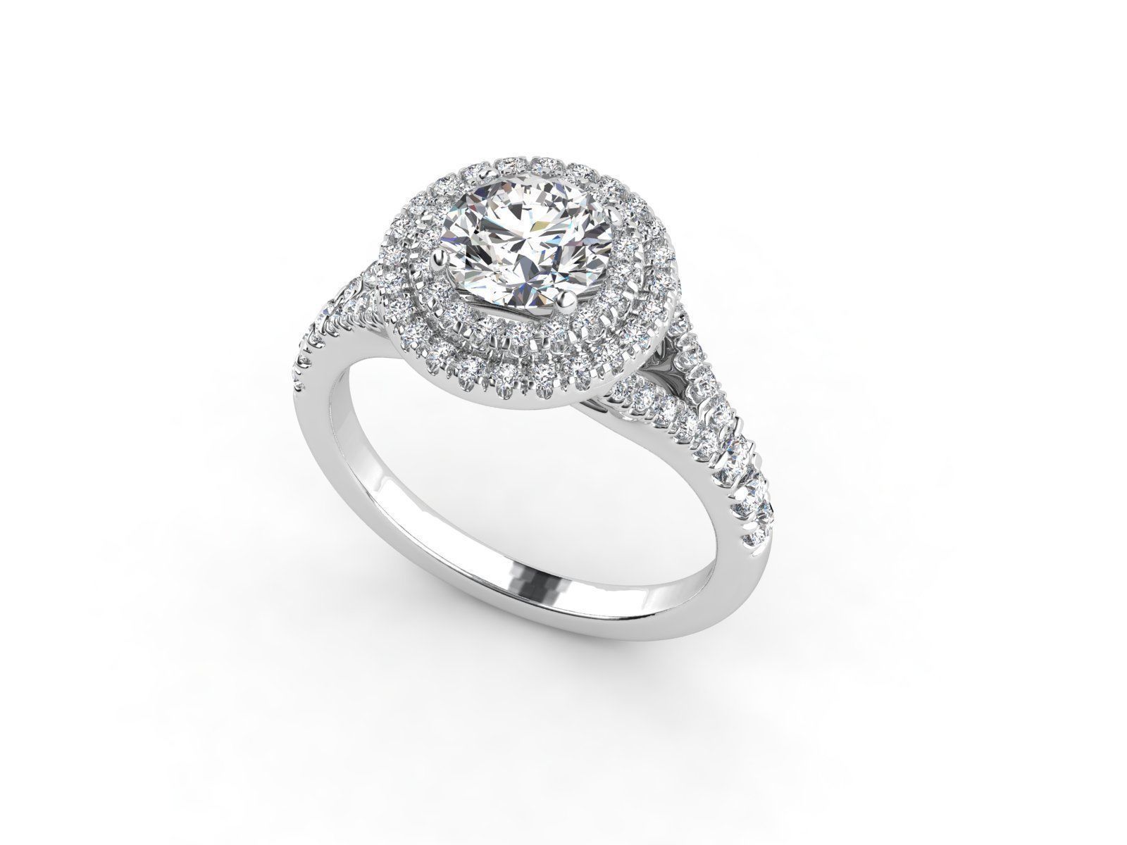 ZLSE04 oval diamond halo engagement ring 3D print model_1