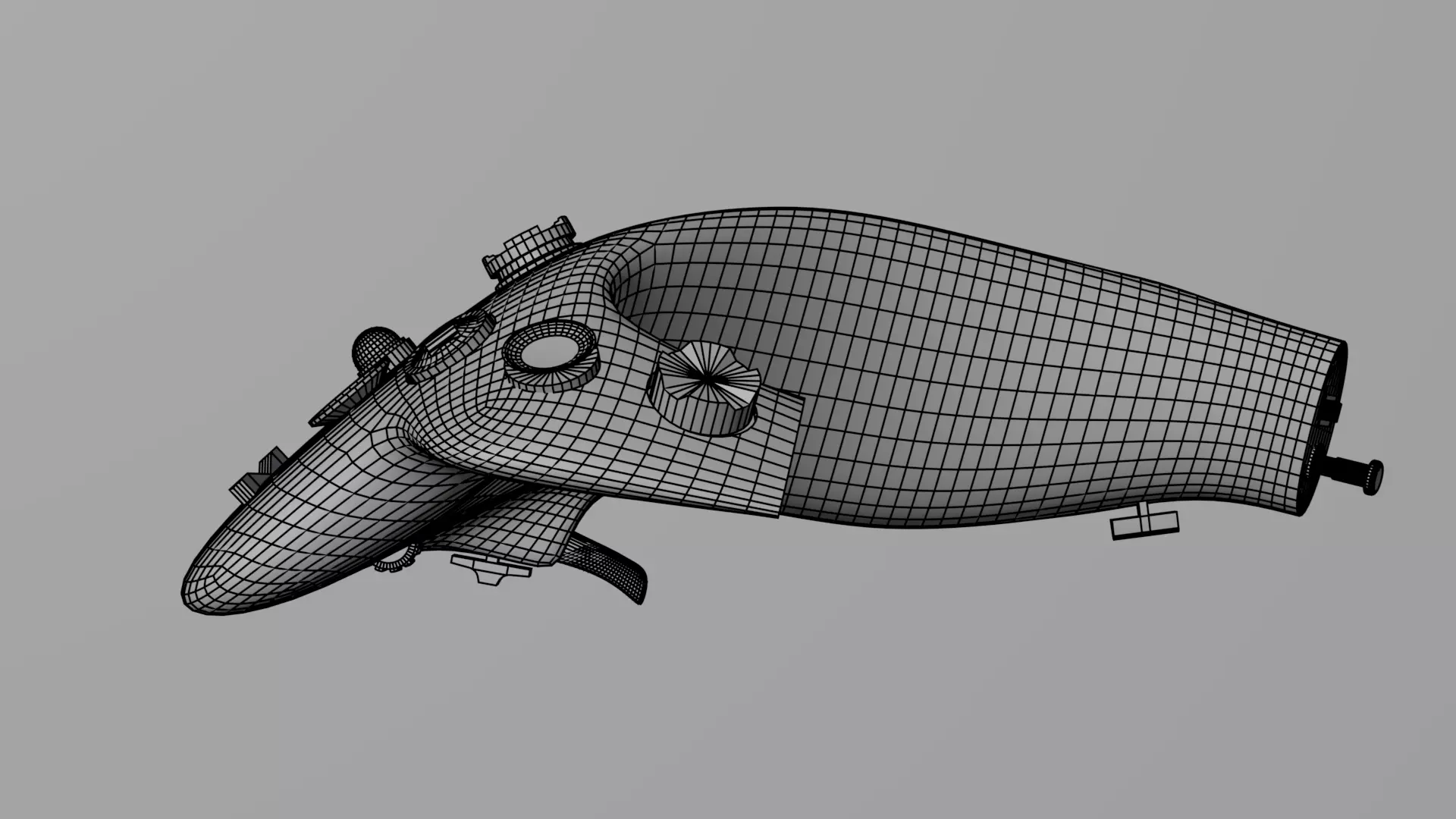 Throttle grip for fighter jet 3D model_18