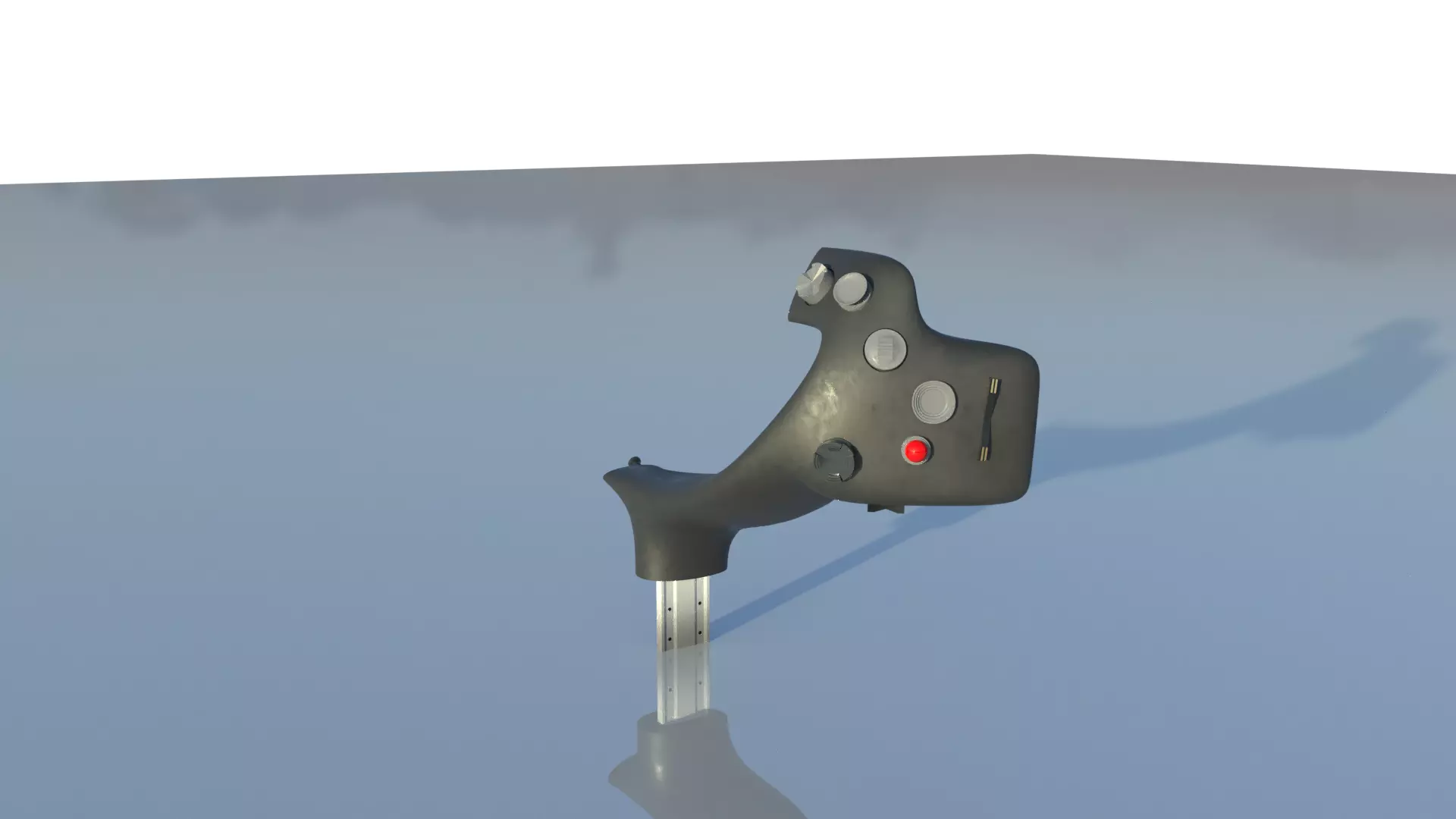 Throttle grip for fighter jet 3D model_2