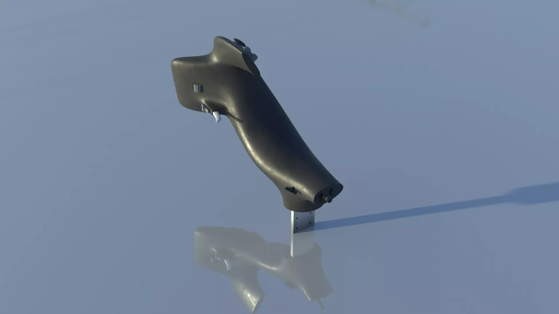 Throttle grip for fighter jet 3D model_5