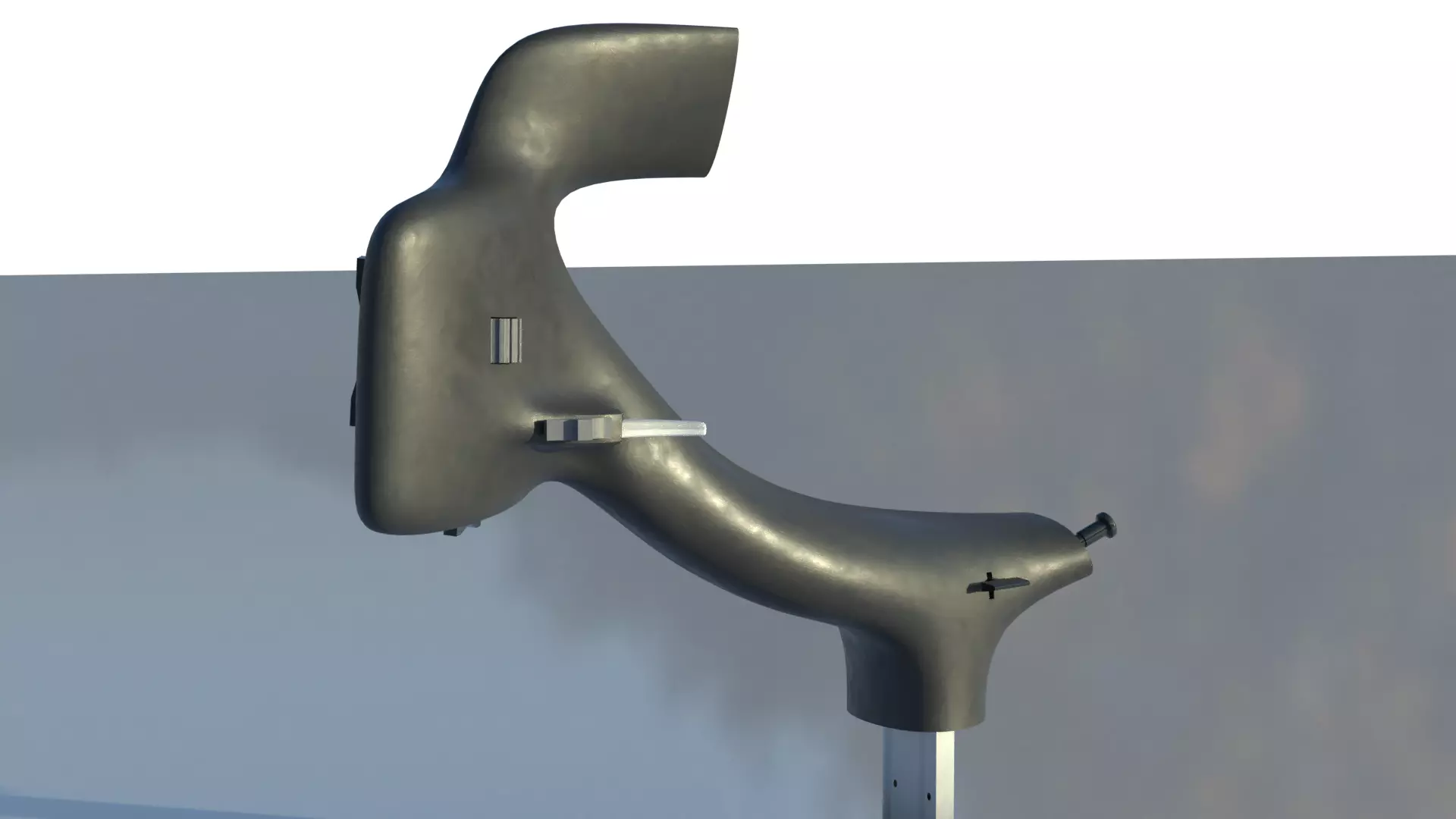 Throttle grip for fighter jet 3D model_10