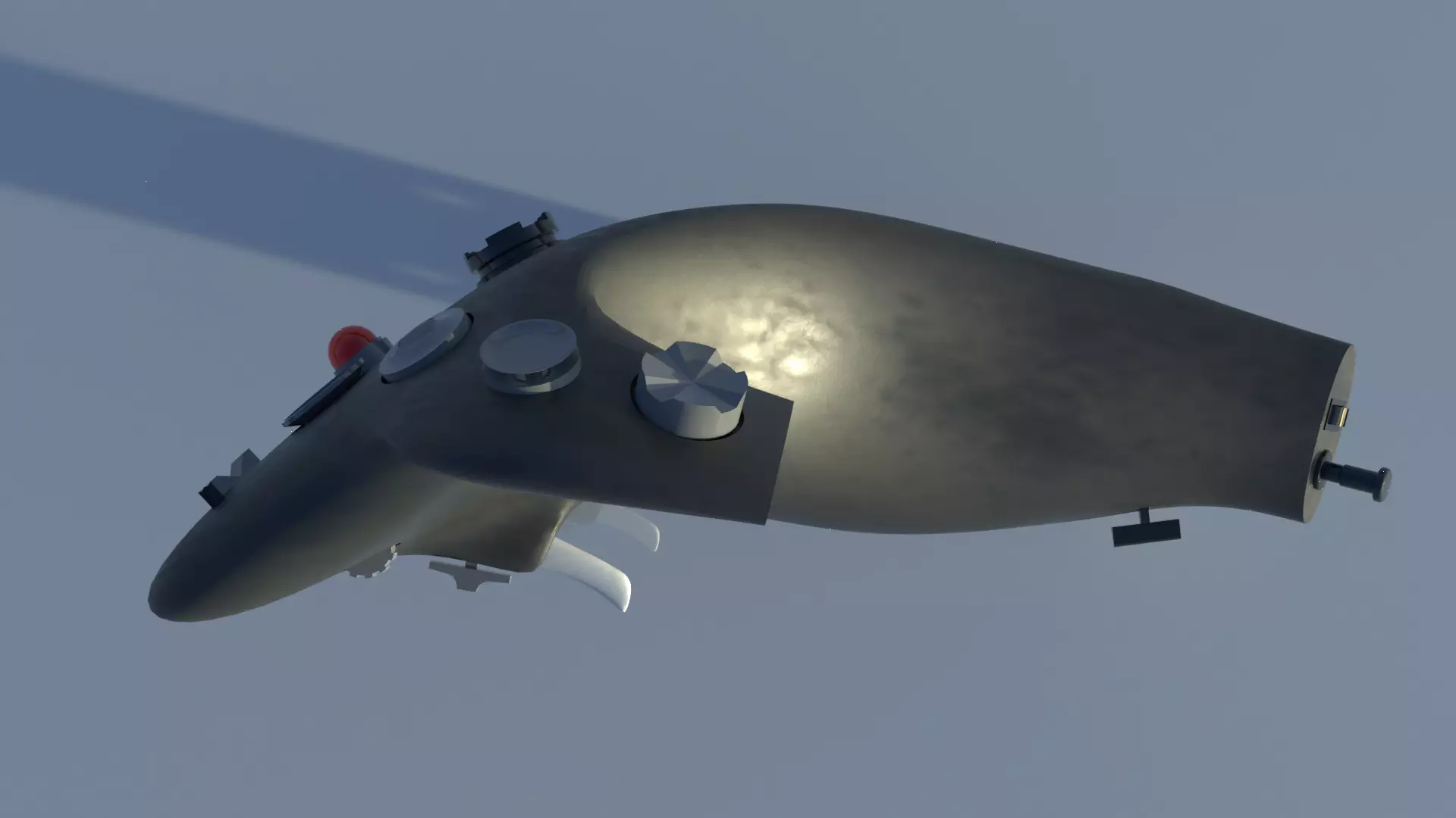 Throttle grip for fighter jet 3D model_13