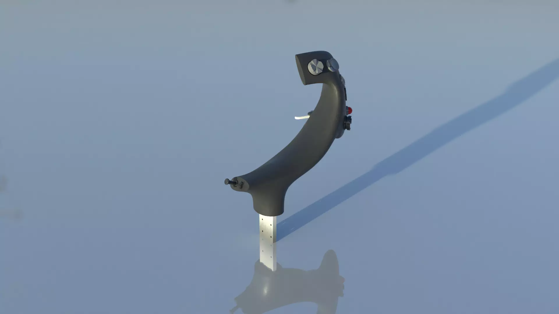 Throttle grip for fighter jet 3D model_0