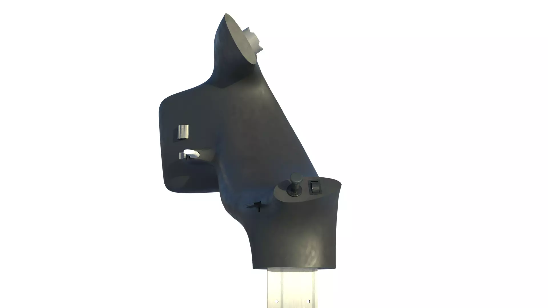 Throttle grip for fighter jet 3D model_11