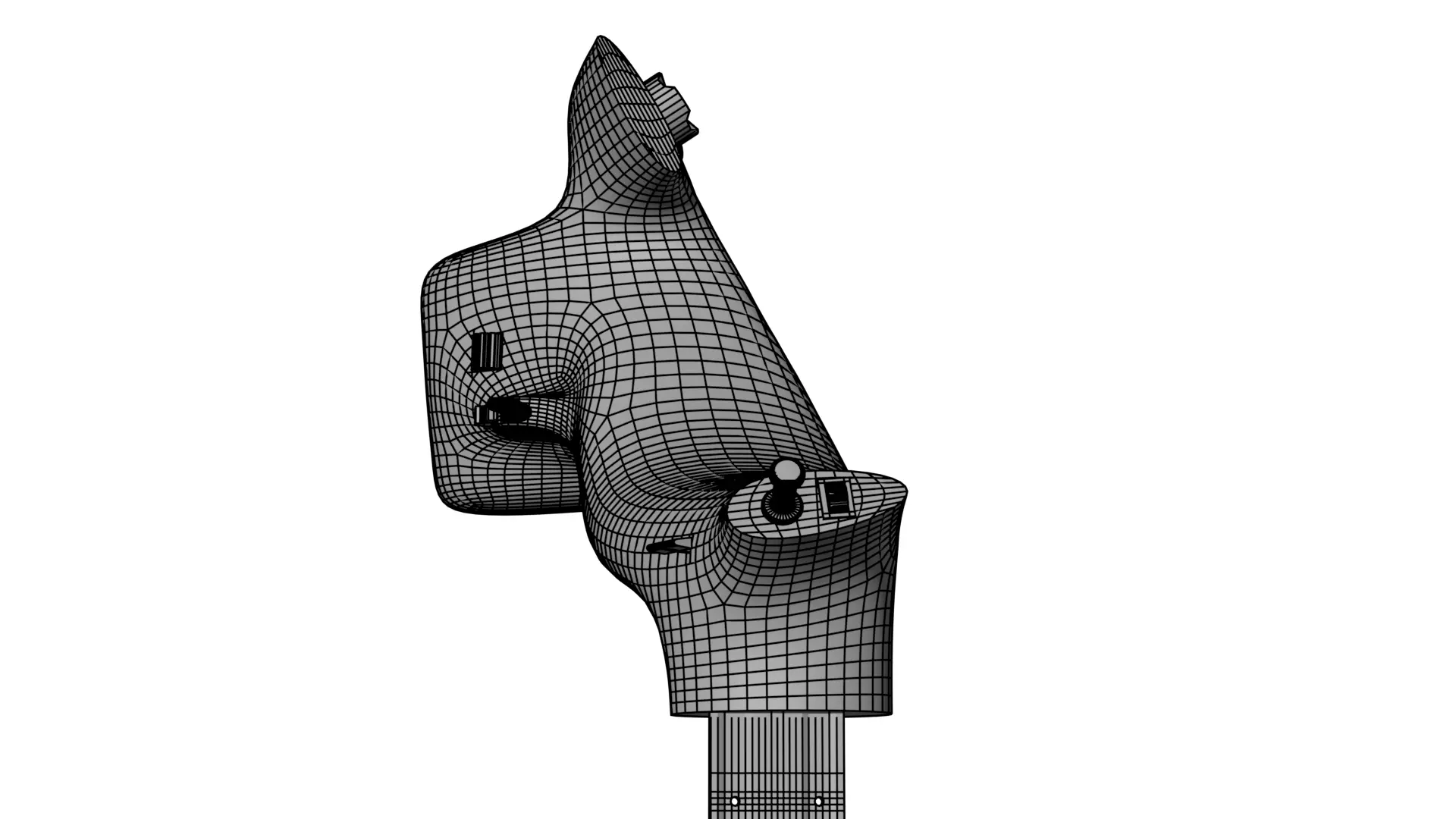 Throttle grip for fighter jet 3D model_19