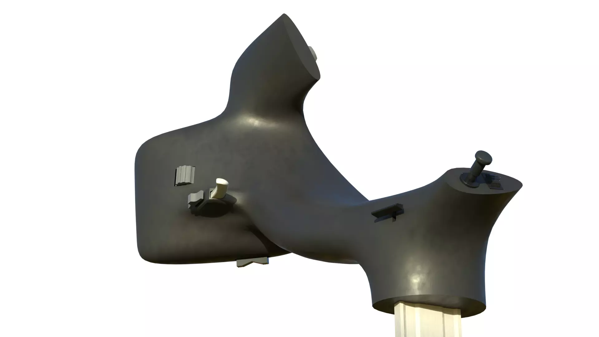 Throttle grip for fighter jet 3D model_15