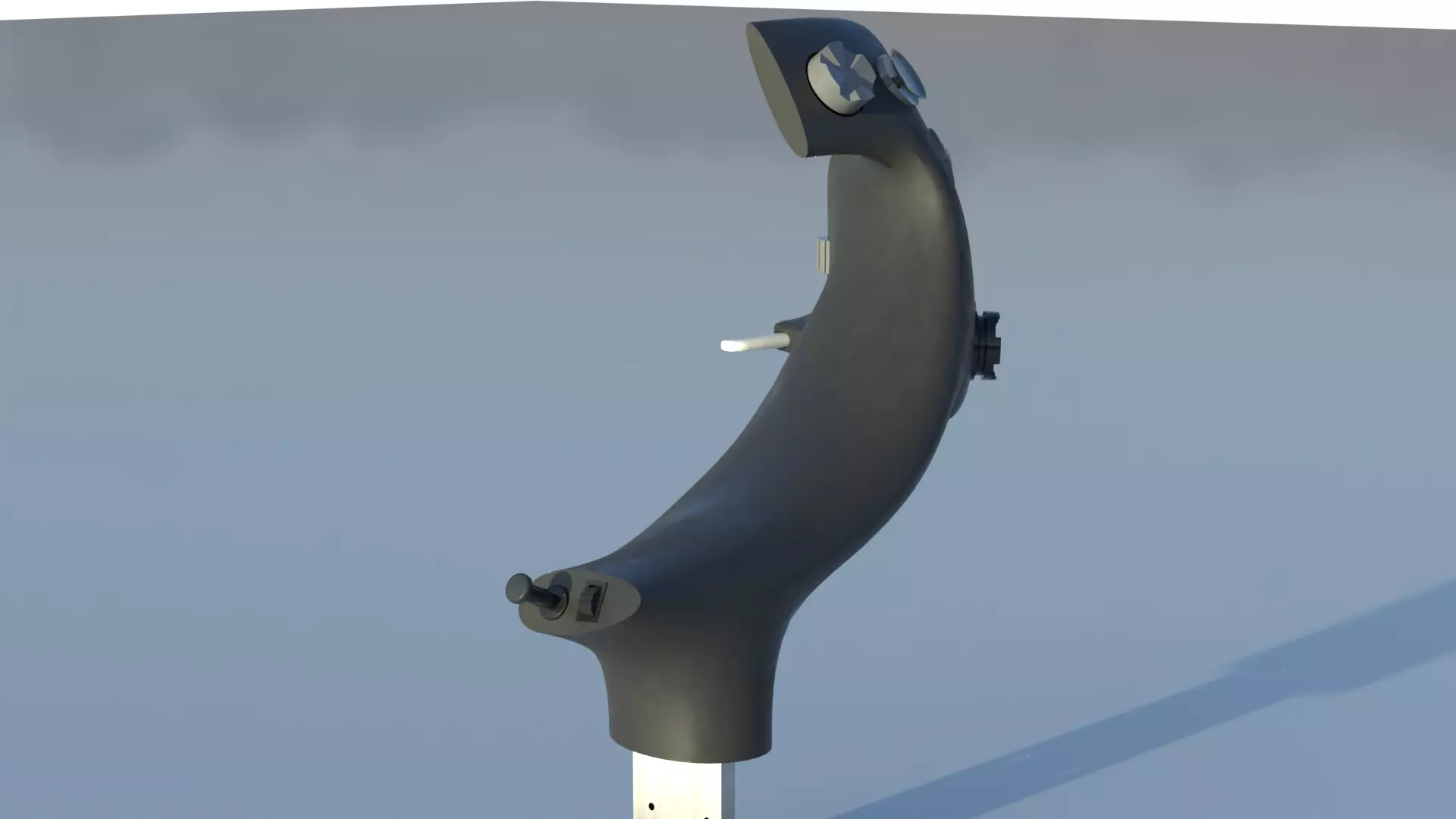 Throttle grip for fighter jet 3D model_12