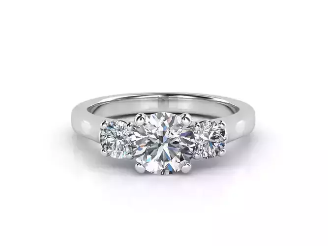 ZLT01 three stone diamond engagement ring