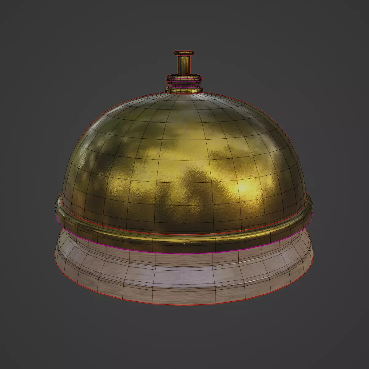 Classic Reception Bell 02 Low-poly 3D model_6
