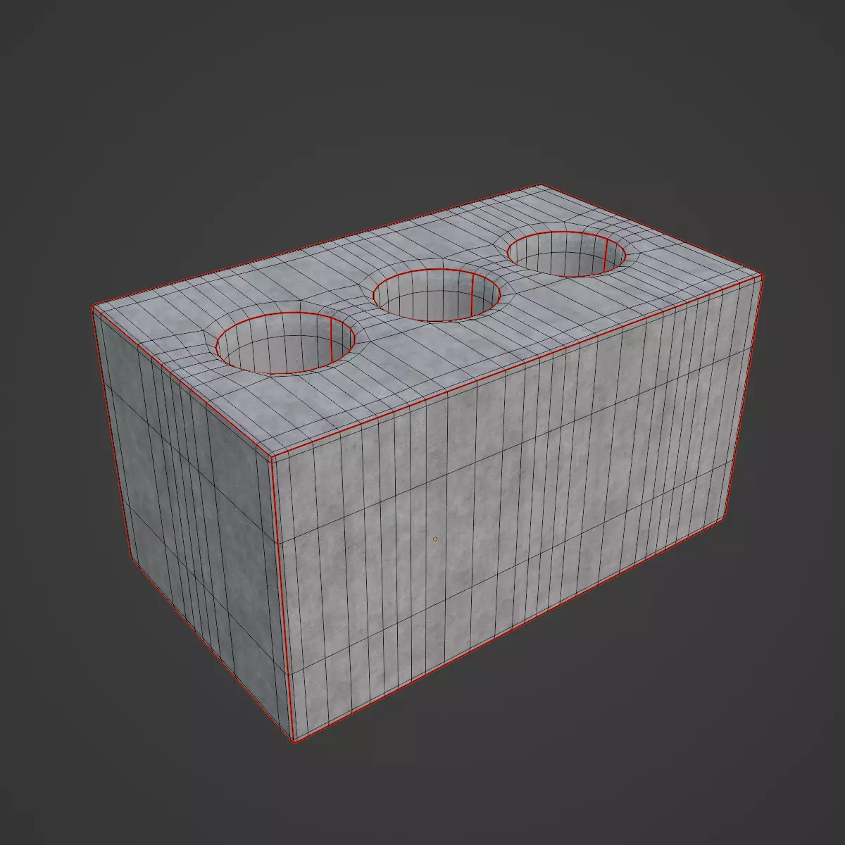 Concrete Brick 03 Low-poly 3D model_7