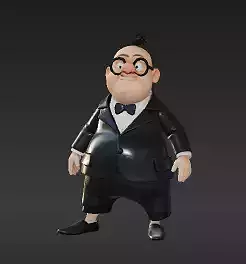 91 - Funny Comic Spy in Sneaking Pose - Nostalgic Carto 3D print model