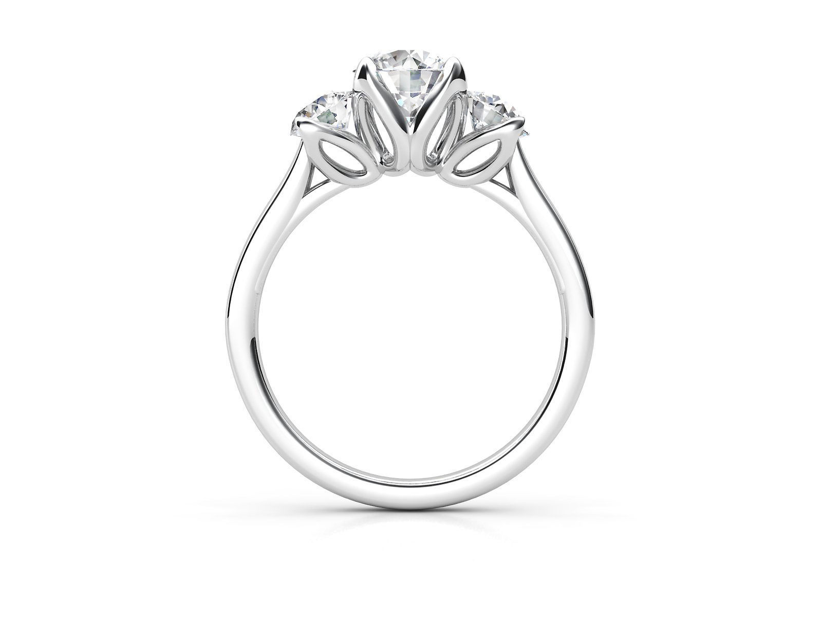 ZLT03 three stone diamond engagement ring 3D print model_2