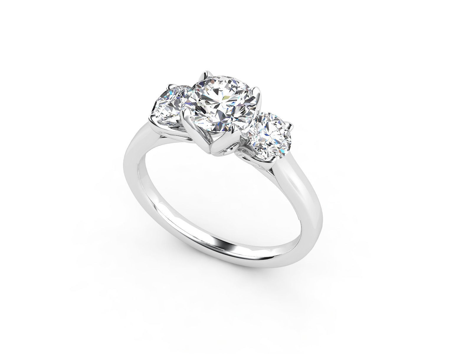 ZLT03 three stone diamond engagement ring 3D print model_1