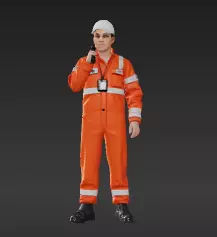 88 - High-Detail Racing Marshal Communicating on Radio 3D print model_2