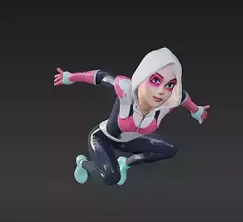 80 - Web-Slinging Heroine with Hood - Full-Body Comic B