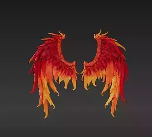 8 - Glowing Fire Dragon Wings for Custom Figures and D