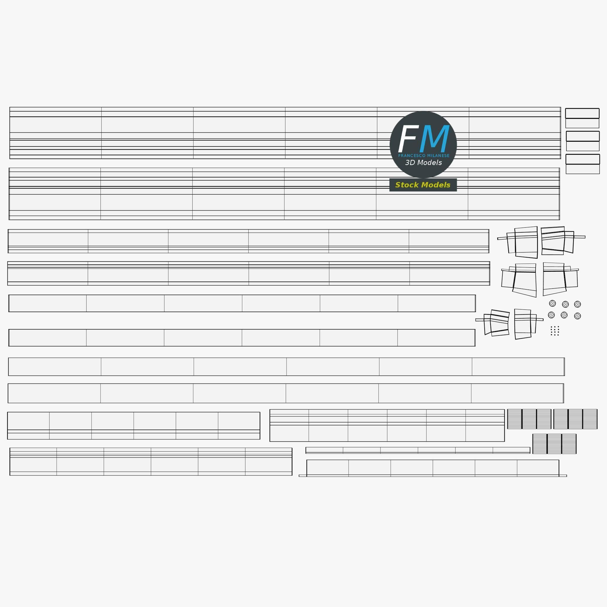 8 panel glass door 3D model_12