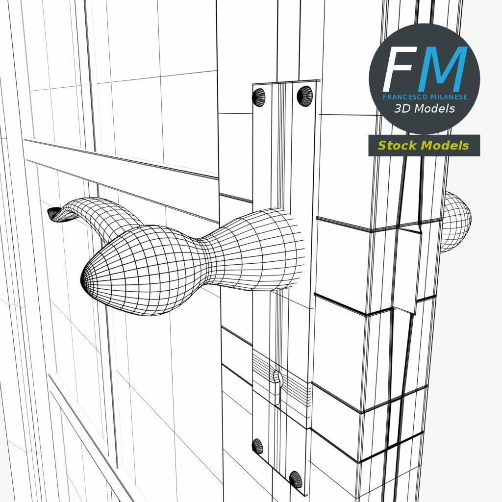 8 panel glass door 3D model_8