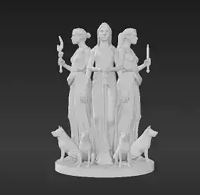 74 - Hecate  Goddess of Magic  Witchcraft - Statue for 3D print model