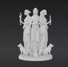 74 - Hecate  Goddess of Magic  Witchcraft - Statue for 3D print model_1