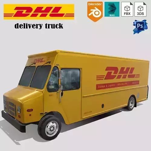 Morgan Olson Delivery Truck DHL Livery Low-poly 3D model