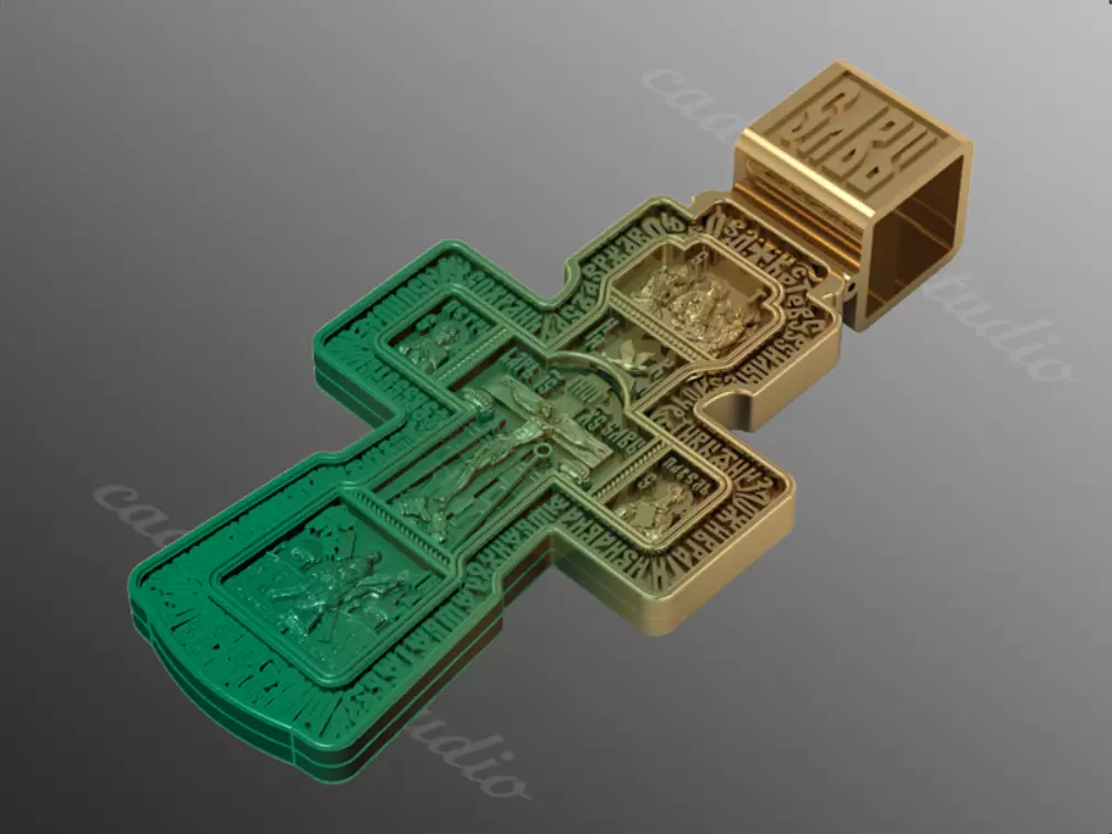 Orthodox christian cross od96 3D print model_1