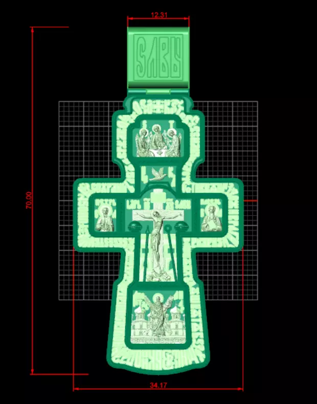 Orthodox christian cross od96 3D print model_6