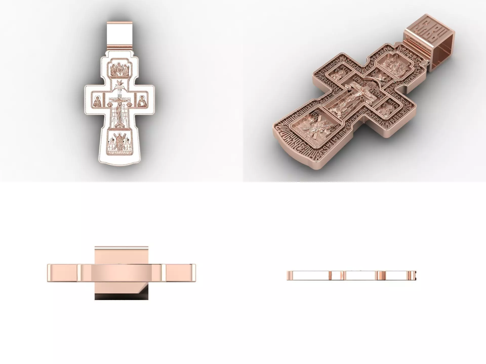 Orthodox christian cross od96 3D print model_4