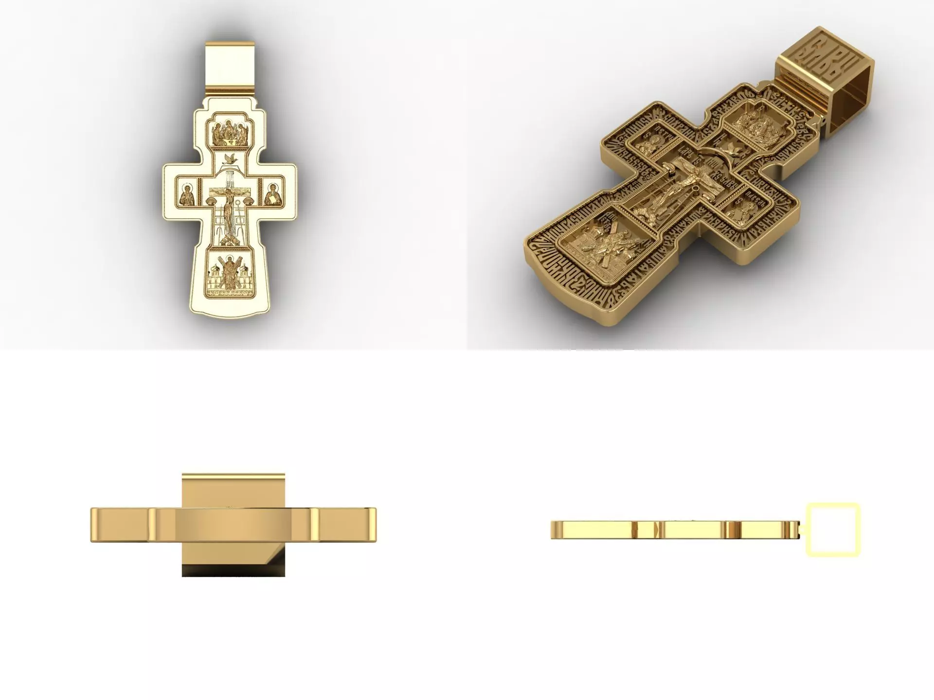Orthodox christian cross od96 3D print model_3