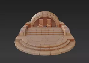 66 - Great Temple Throne Room Backdrop - 1 18 Scale for 3D print model