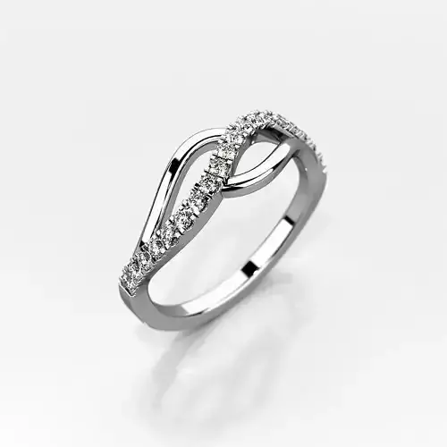 Wedding ring with round gemstones 010