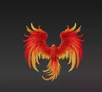 5 - Majestic Phoenix Wings for Fantasy Sculptures - Dn