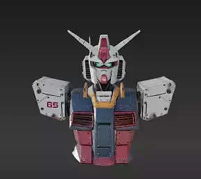 45 - RX-78-7 7th Gundam Bust - High-Detail Mecha Model