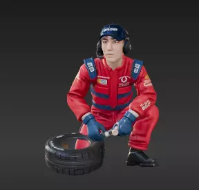 42 - Action Pose Racing Mechanic Figure - 1 64 Scale fo 3D print model