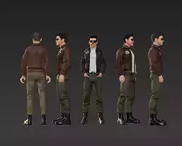 40 - Classic 80s Action Hero Pilot - Full-Body Statue f